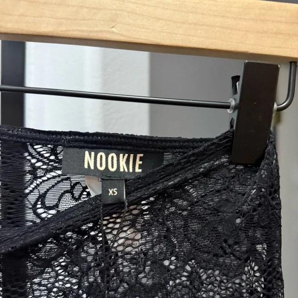 Nookie Black Lace Heaven Pant in Black Grunge Flare Stretch 90s Size XS - Picture 5 of 7